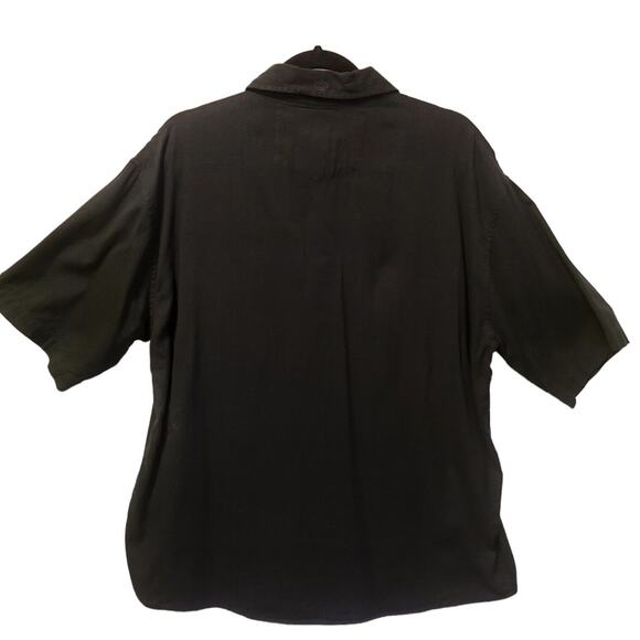 Duke Kahanamoku Men's Black Shirt Size L Snap Blk Buttons Bamboo Blend Surfer - Picture 6 of 7